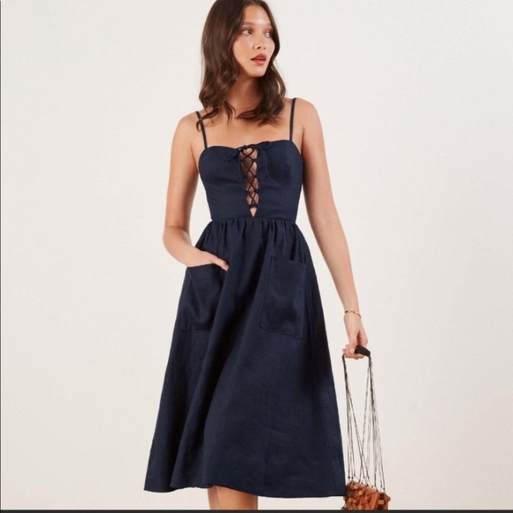 Reformation Ellen Dress - Navy
